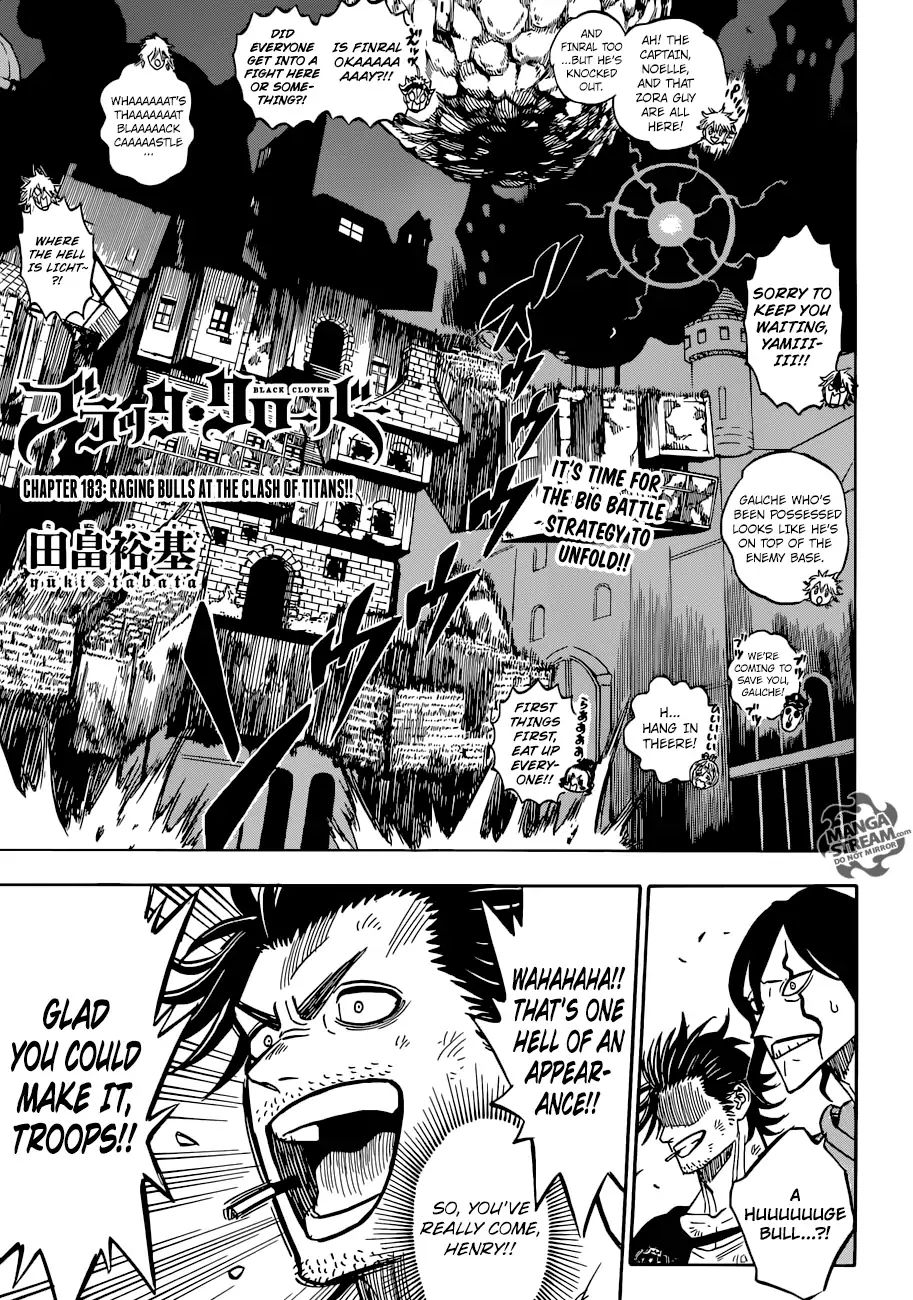 Black Clover, Chapter 183 Raging Bulls At The Clash Of Titans!! image 01