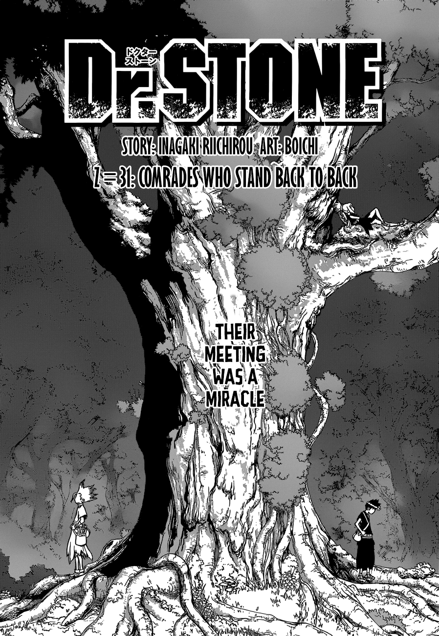 Dr.Stone, Chapter 31  Comrades who stand back to back image 01