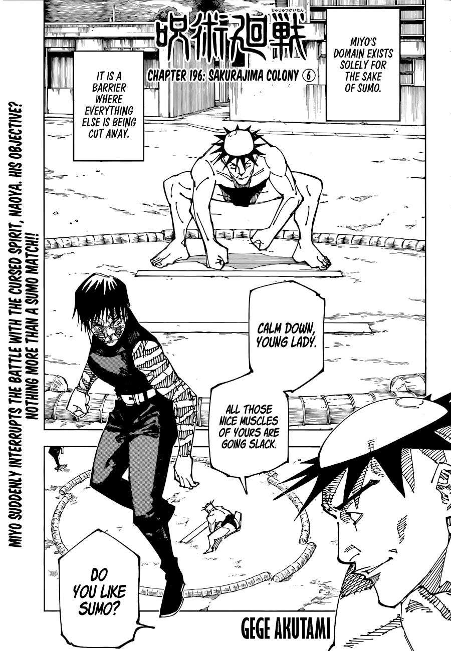 Jujutsu Kaisen, Chapter 196 Sakurajima Colony ⑥ image 01