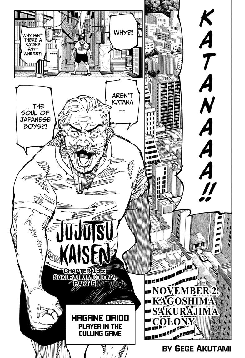 Jujutsu Kaisen,  Chapter 195 image 01